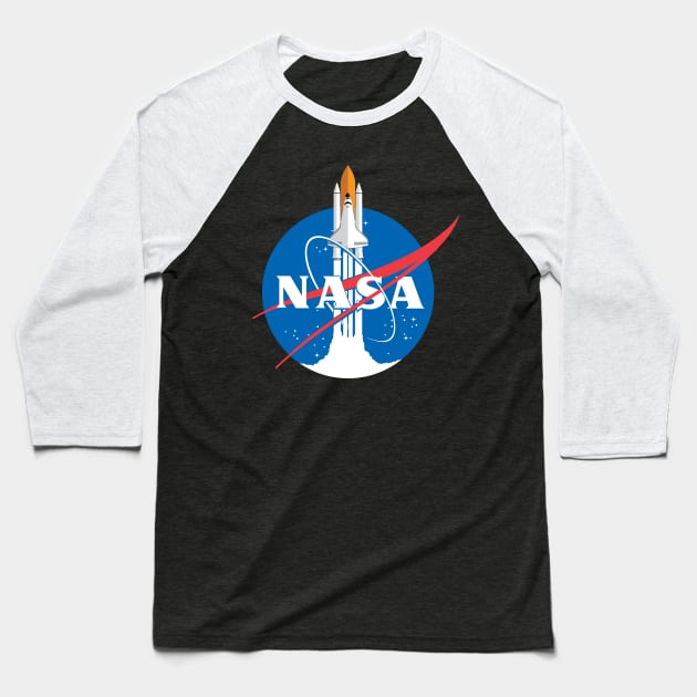 Nasa Space Shuttle Baseball T-Shirt by Bomdesignz